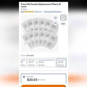 9 Frisco Pet Fountain Replacement Filters